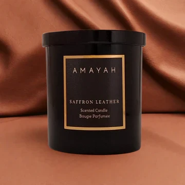 شمعة الصويا الجلد الزعفراني