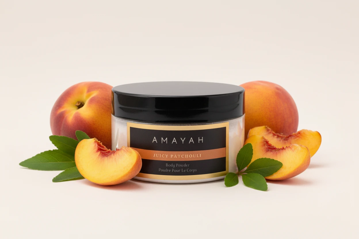 بودرة الجسم "جوسي باجولي" برائحة خوخ، مسك، خشابي