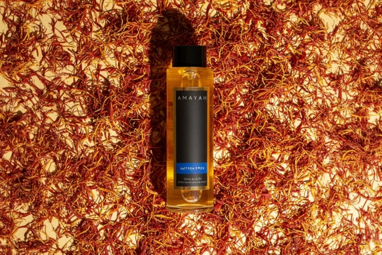 زيت الجسم المخملي "سافرون سبايس" برائحة زعفران و توابل دافئة