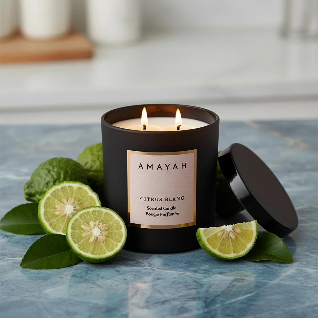 شمعة الصويا "ستريس بلانك" برائحة حمضيات