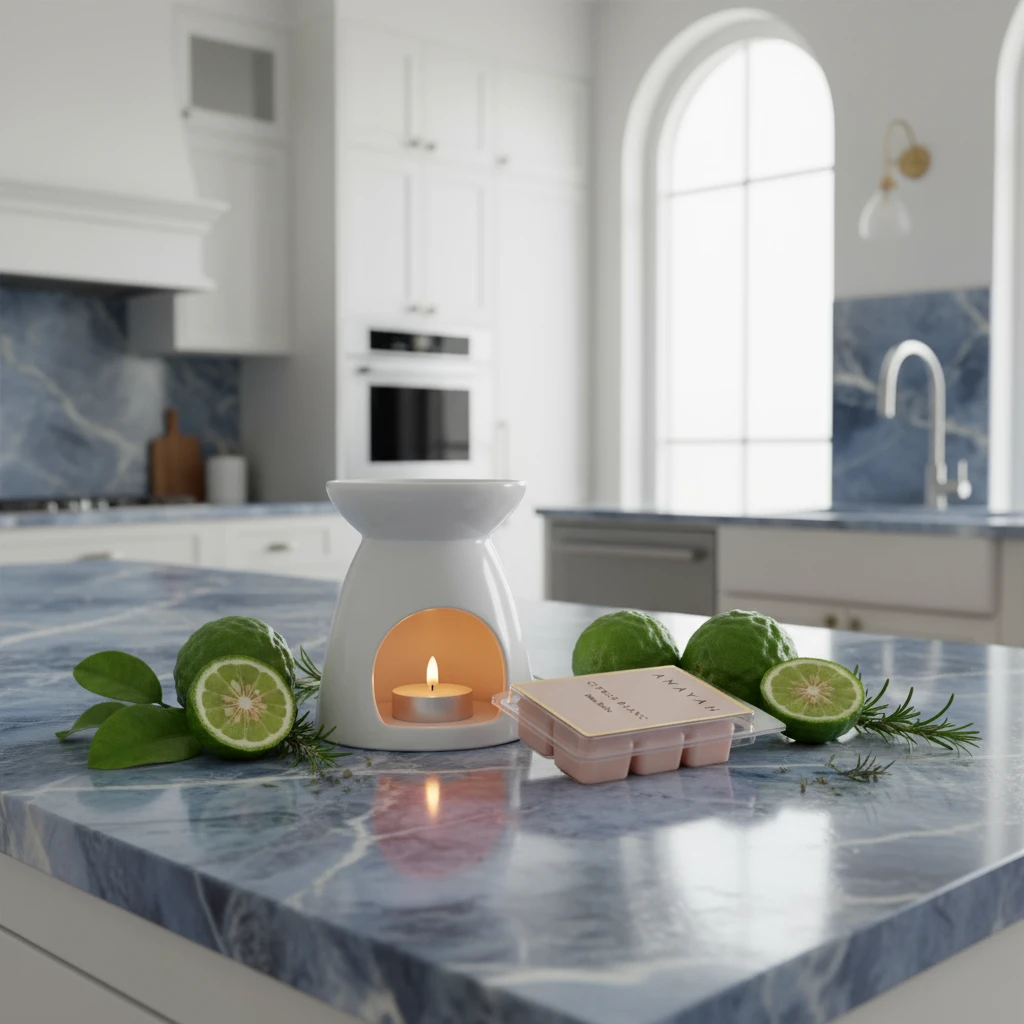 شمع للفواحة "ستريس بلانك" برائحة حمضيات