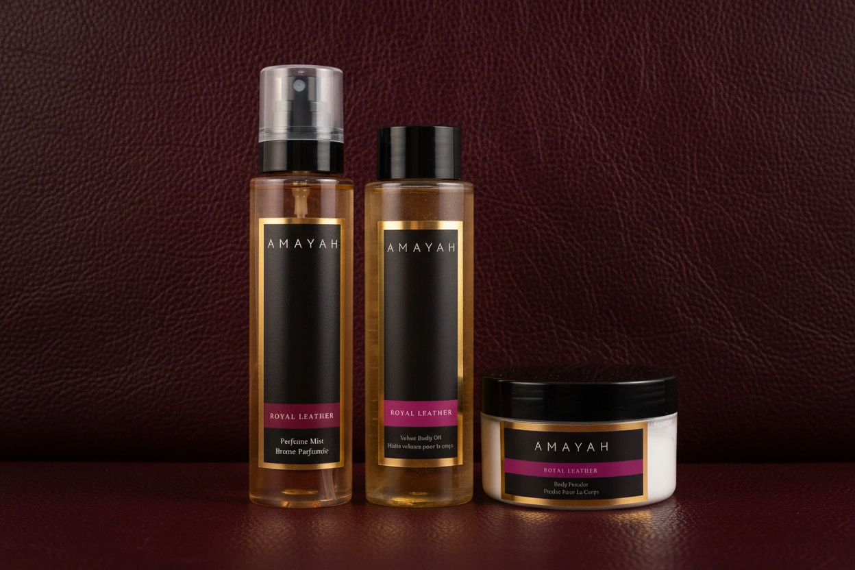 المجموعة الكاملة للعناية "رويال ليذر" برائحة الجلد و برقوق